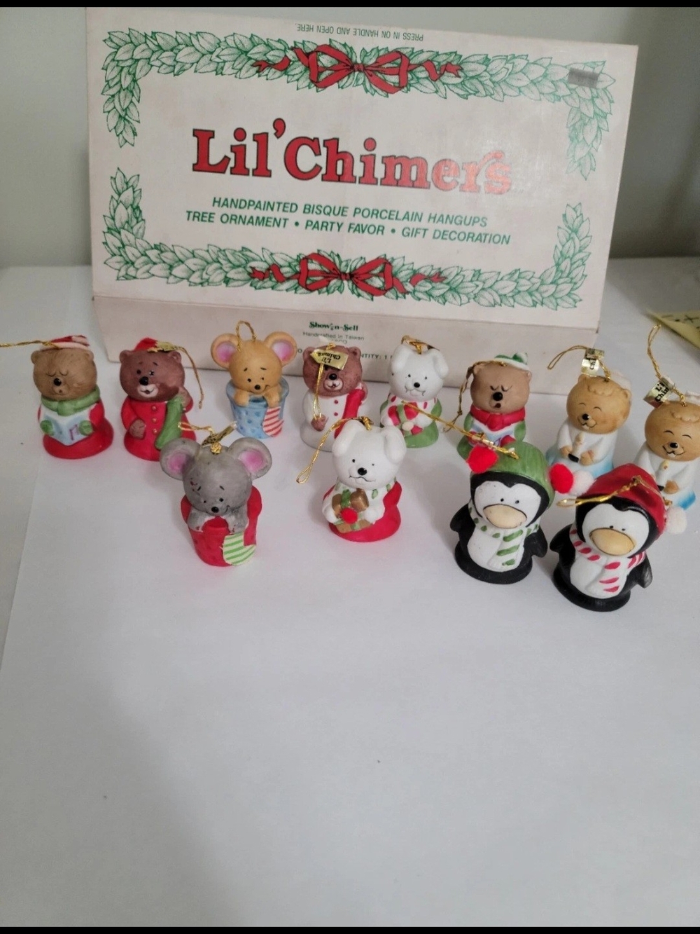 Jasco Lil' Chimers  Set Of 12 Christmas Ornaments  Item No 495 Vintage
